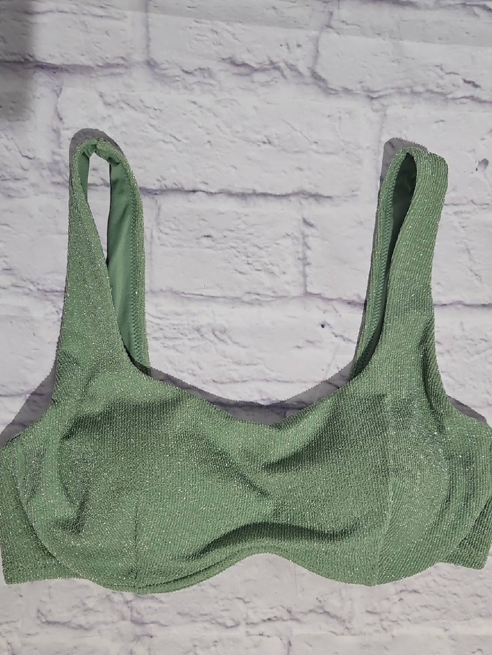 PINK Victoria's Secret Shimmery Sage Green Underwire Bikini Top